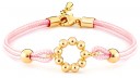 Missbaby Girls Pink Silk Cord & Gold Plated Bracelet 