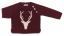 Burgundy & Beige Moose Sweater