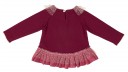 Pink Jersey Sweater With Tulle Frilled Asymmetrical Hem