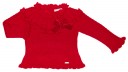 Red Knitted Sweater With Velvet Bow