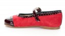 Burgundy Patent & Red Suede Leather Mary Janes