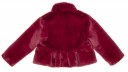 Girls Burgundy Synthetic Fur Peplum Coat 