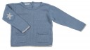 Blue Knitted Sweater with Star Elbow Patch