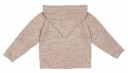 Boys Beige Melange Knit Hooded Sweater 