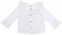 Girls White Cotton Blouse & Strawberry Tartan Shorts Set