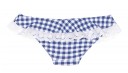 Girls Denim Blue & White Check Print Bikini Bottoms