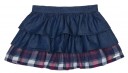 Girls Denim & Tartan Ruffle Skirt 