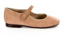 Girls Beige & Gold Suede Leather Mary Janes