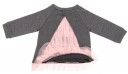Gray & Pink Jersey Sweater With Tulle Frilled Back
