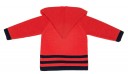 Boys Red & Navy Blue Wool Hooded Sweater