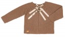 Taupe Knitted Sweater & Cardigan with Satin Bows