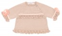 Beige & Pastel Pink Cotton Knitted Sweater