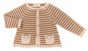 Beige & Brown Merino Knitted Cardigan 