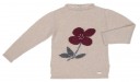 Beige Knitted Sweater with Flower & SWAROVSKI ELEMENTS