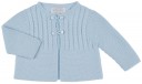 Baby Boys Light Blue Polka Dot  Shirt Cardigan & Shortie Set 
