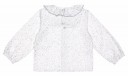 White & Gray Sparkle Star Print Blouse & Gray Short Set 
