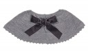 Girls Gray Knitted Shrug with Velvet Bow