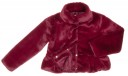 Burgundy Synthetic Fur Peplum Coat 
