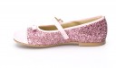 Pink Glitter Mary Janes with patent toe