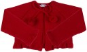 Red knitted cardigan with pompoms