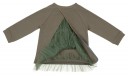 Khaki Jersey Sweater With Tulle Frilled Back