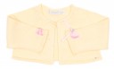 Yellow Knitted Bolero Cardigan with Pink Bows