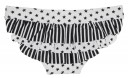 White & Black Star Print Ruffle Bikini Bottoms