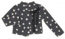 Grey & White Dots Wool Blended Cardigan 