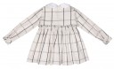 Girls Gray Checked Dress with White Peter-Pan Collar