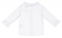 White Cotton Blouse with Ruffle Collar & Cuffs