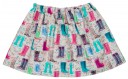 Girls Blue Pom-Pom Sweater & Colourful Boot Print Skirt Set