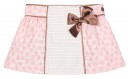 Girls Ivory Blouse & Pink Polka Dot Skirt Set 