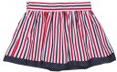 Girls Navy Blue Polka Dot Blouse & Red Striped Skirt Set