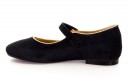 Girls Black & Gold Suede Leather Mary Janes