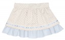 Girls Blue Striped Top & Beige Polka Dot Skirt Set 