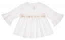 Ivory Broderie Top With Seashells & Striped Cotton Short Set 