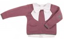  Dark Dusky Pink Knitted Sweater with Star Elbow Patch