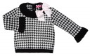 Baby Girls Black & Pink Houndstooth 2 Piece Sweater Set 