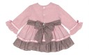 Baby Girls Dusky Pink & Chocolate 2 Piece Dress Set 