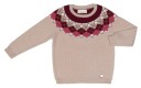 Boys Beige & Burgundy Knitted Sweater