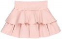 Girls Beige Sweater & Pale Pink Rufle Skirt Set
