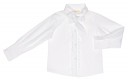 Girls White Cotton Shirt with Removable Bow