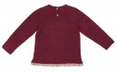Girls Burgundy Knitted Dog Sweater