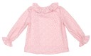 Baby Pink Cashmere Print Blouse with Ruffle Collar