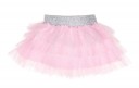 Pink Quilted Jersey & Tulle Layered Skirt 