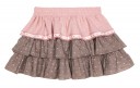 Girls Chocolate Floral Blouse & Pink Layered Skirt Set 