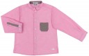 Boys Pink Shirt & Taupe Grey Shorts Set