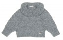 Gray Melange Knitted Cape Sweater