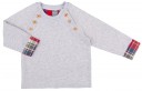 Baby Boys Grey Sweatshirt & Red Tartan Print Shorts Set
