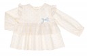 Baby Ivory & Gray Star Print Dress Set with Lace